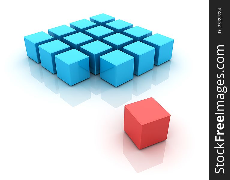 Three dimensional illustration of Cubes