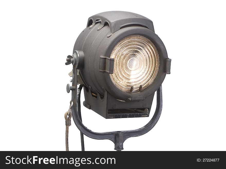 Antique fresnel lamp for still photography and cinematography