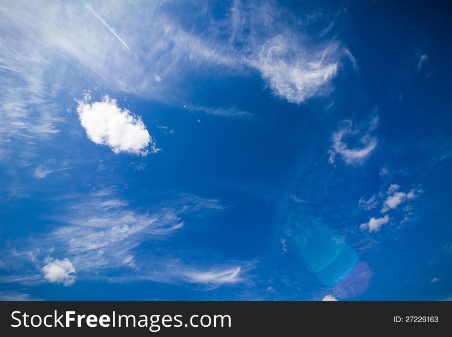 Amazing blue sky during a summer day