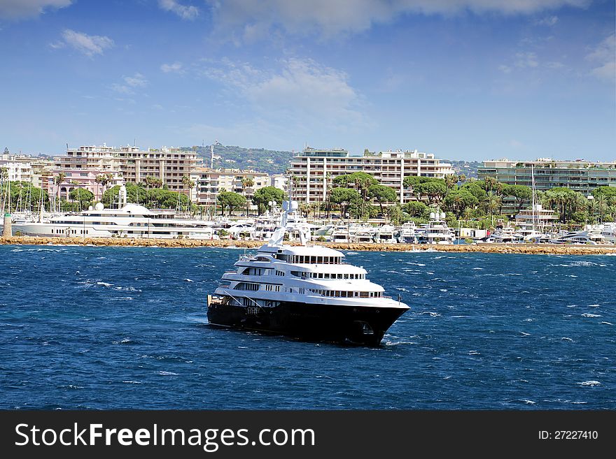 Private cruise anchored in Cannes; France. Private cruise anchored in Cannes; France.