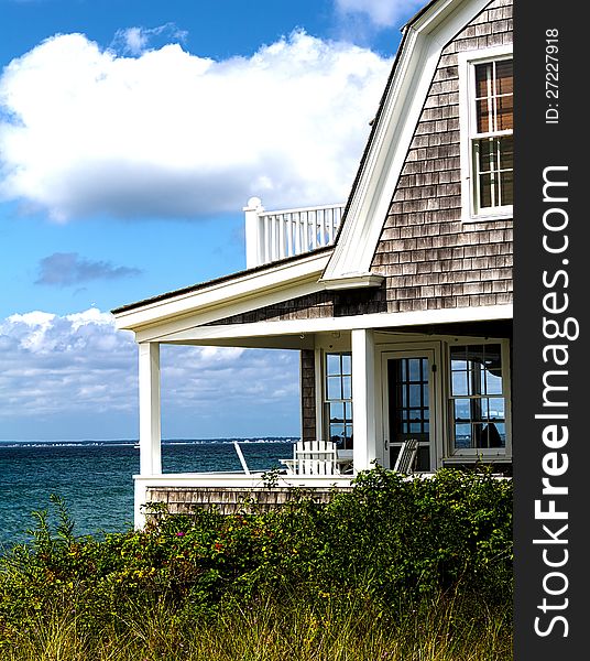 House porch facing the waterfront