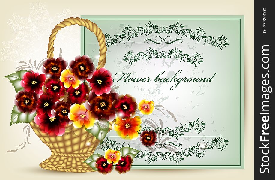 Floral vector Elegant flower greeting card