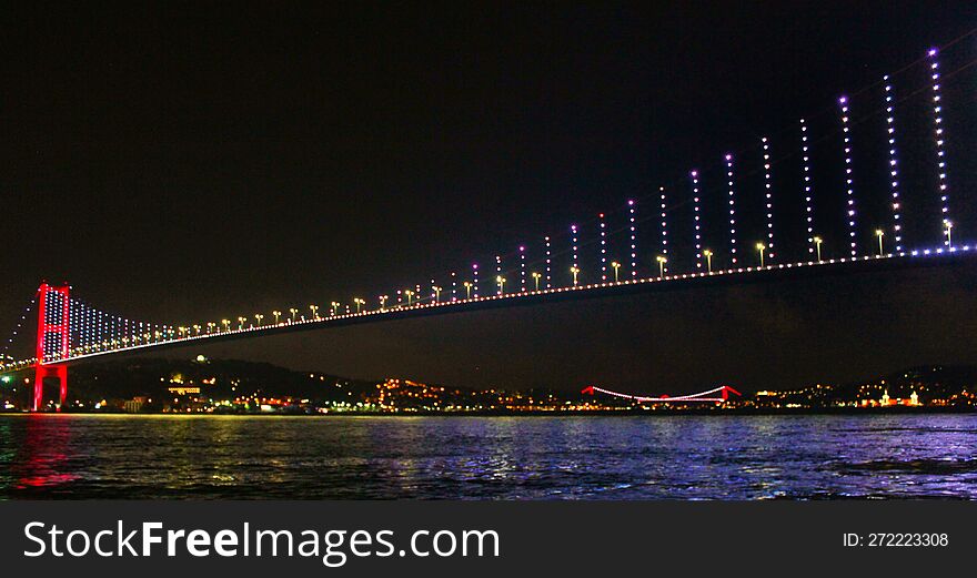 night bridge view in istanbul