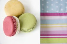 Macarons Plate On Colorful Stock Photos Macarons Plate On Colorful Stock Photos