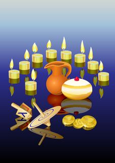 Hanukkah Background With Candles Stock Photo