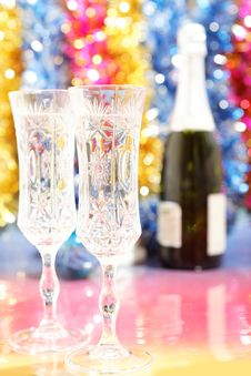Celebratory Glasses Of Champagne To The Christmas Royalty Free Stock Photography Celebratory Glasses Of Champagne To The Christmas Royalty Free Stock Photography