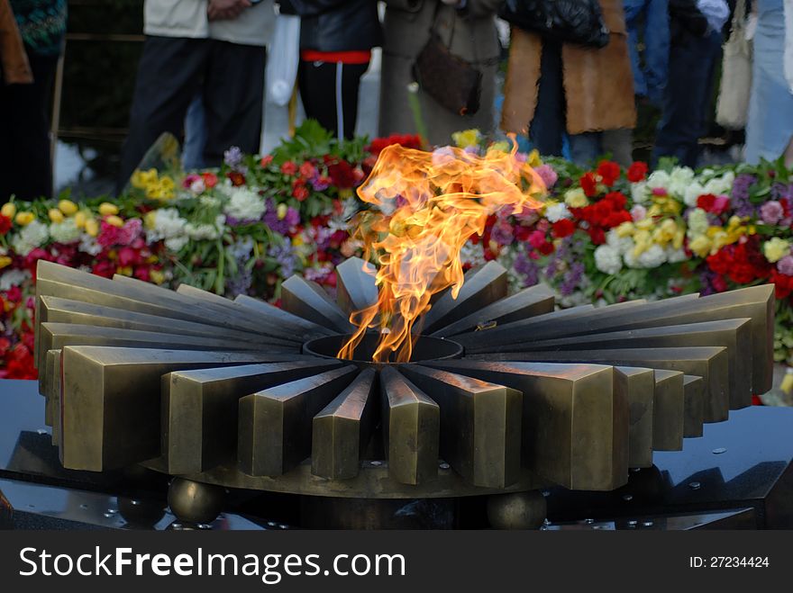 Eternal flame memorial for heroes of war. Eternal flame memorial for heroes of war