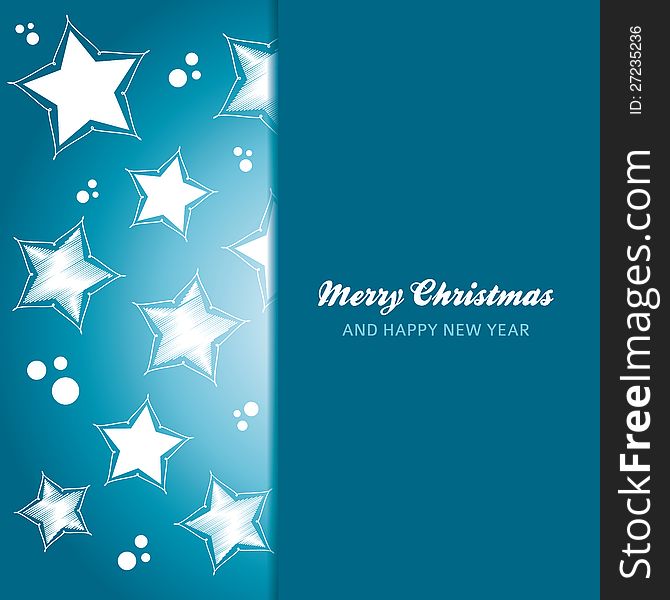 Christmas card background with stars and dots, vector illustration