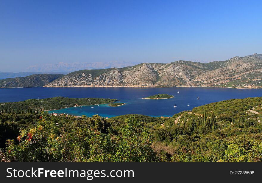 Korcula island in the adriatic sea near kneze