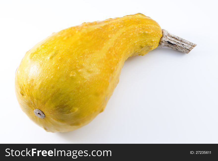 Decorative pear pumpkin isolated on white background. Decorative pear pumpkin isolated on white background