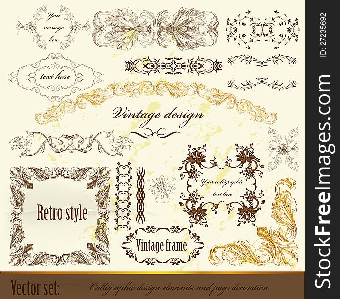 Decorative elements for elegant design. Calligraphic vector. Decorative elements for elegant design. Calligraphic vector