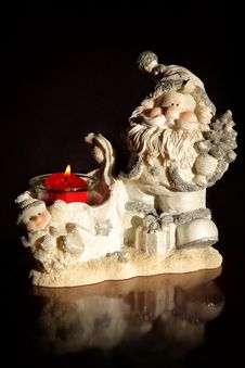 Santa Claus And Snowman At Night Stock Photos Santa Claus And Snowman At Night Stock Photos