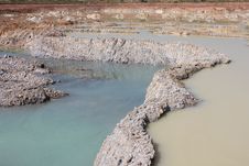 Dam With A Large Stone In The Mine. Stock Image Dam With A Large Stone In The Mine. Stock Image