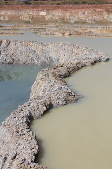 Dam With A Large Stone In The Mine. Stock Image Dam With A Large Stone In The Mine. Stock Image
