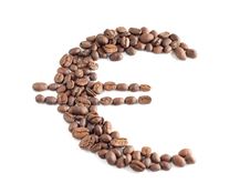 Euro Symbol Composed From Coffee Beans Royalty Free Stock Image Euro Symbol Composed From Coffee Beans Royalty Free Stock Image