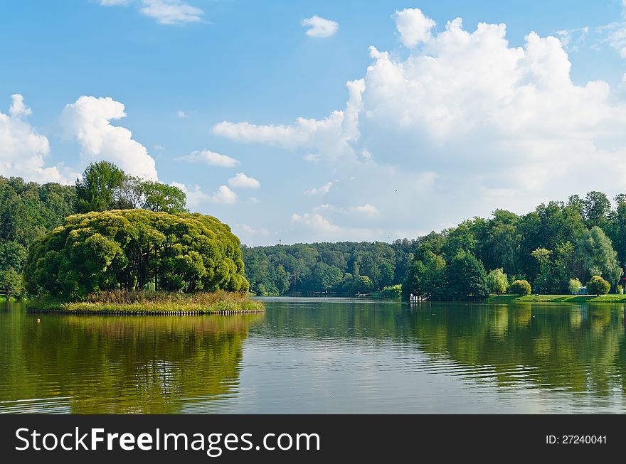 The Isle in the Tsarintsyno park, Moscow, Russia. The Isle in the Tsarintsyno park, Moscow, Russia