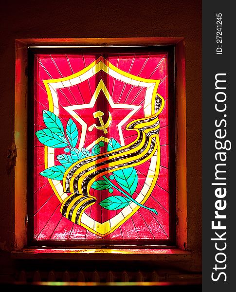 Coat of arms - USSR stained-glass design