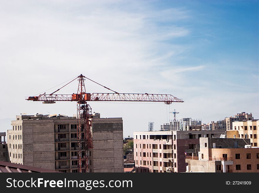 Unfinished building apartment in city centre