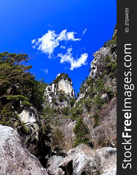 Beautiful gorge under bright blue sky. Beautiful gorge under bright blue sky.