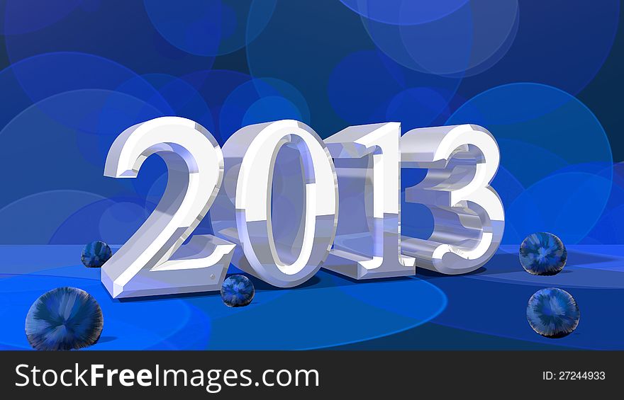 An illustrated background with 3D design of 2013 year number. An illustrated background with 3D design of 2013 year number