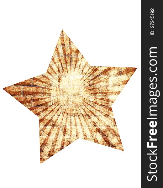 Illustration of grunge, textured star over white background. Illustration of grunge, textured star over white background.