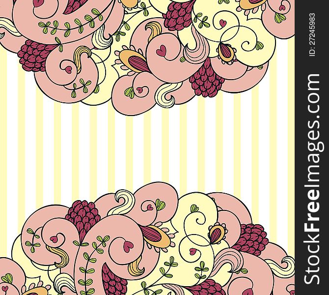 Delicate  background with flowers and swirls, for invitation and card. Delicate  background with flowers and swirls, for invitation and card