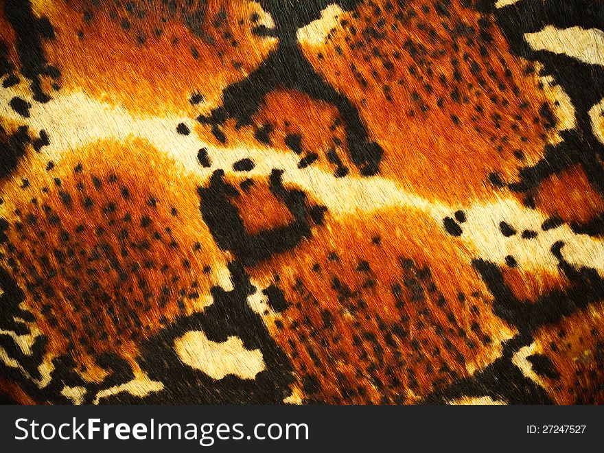 Fake tiger skin that made from leather
