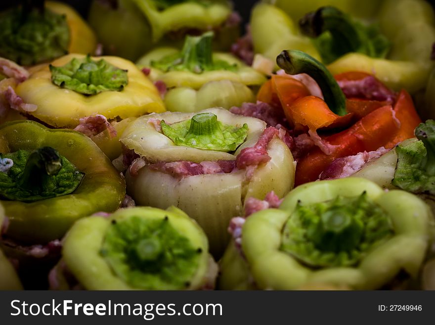 Stuffed peppers filled with meat