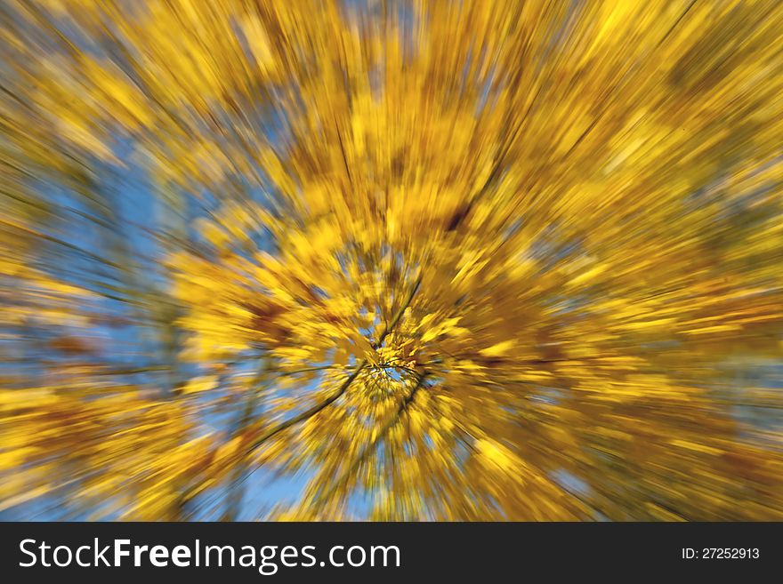 Autumn abstract background made with special zoom effect