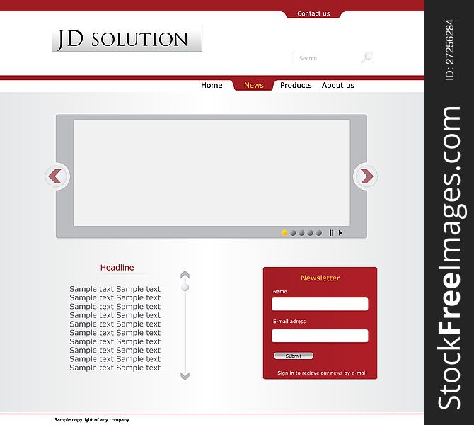 Company web layout