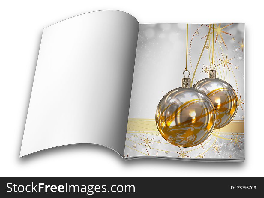 Isolated Christmas balls picture books