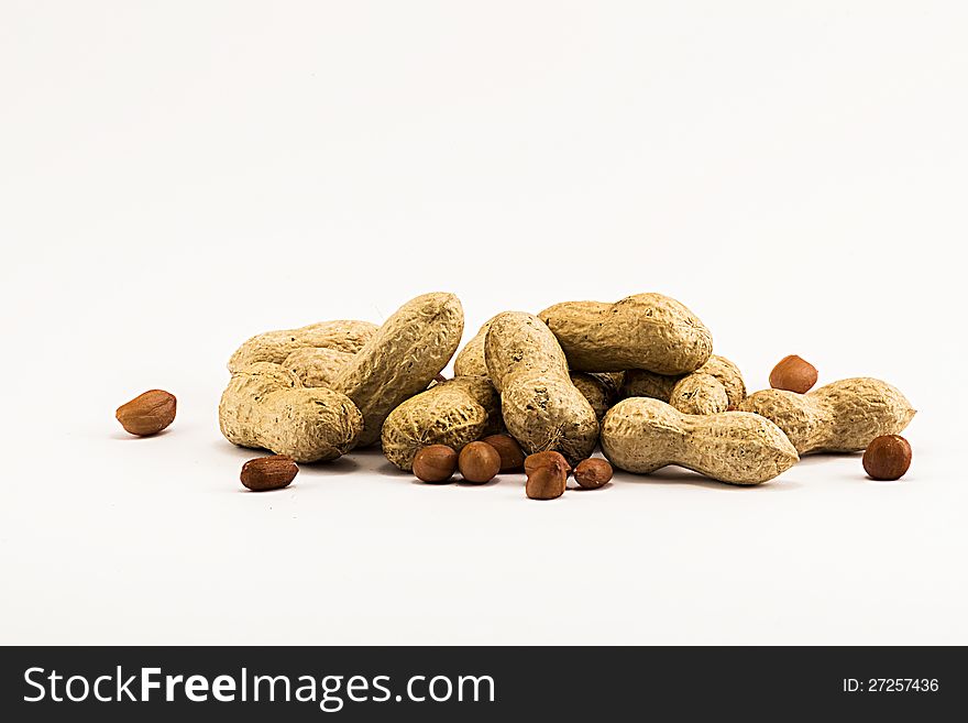 Nuts isolated on white background.