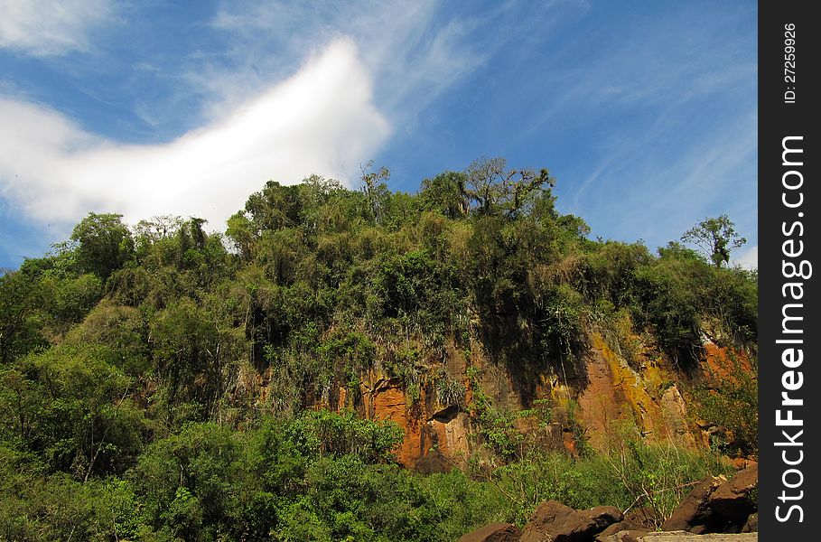 Wild nature of South America. Old rocks.