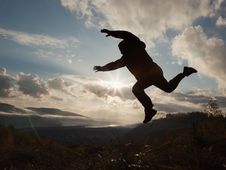 Silhouette Man Jumping Royalty Free Stock Image Silhouette Man Jumping Royalty Free Stock Image
