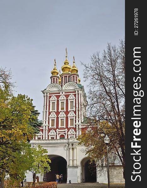 Novodevichy Convent gateway church autumn