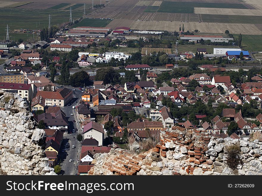 Aerial view with urban buildings. Aerial view with urban buildings