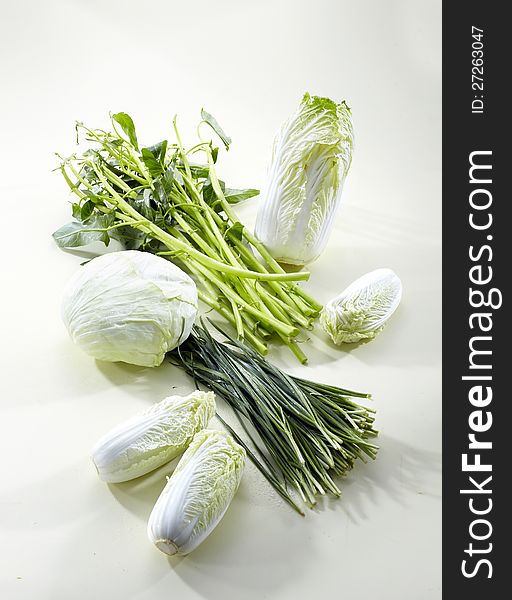 Vegetables shot in white background