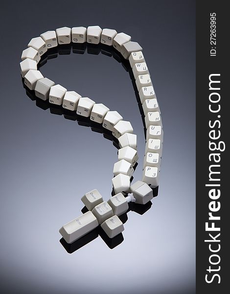 Christian, catholic rosary made from computer keyboard