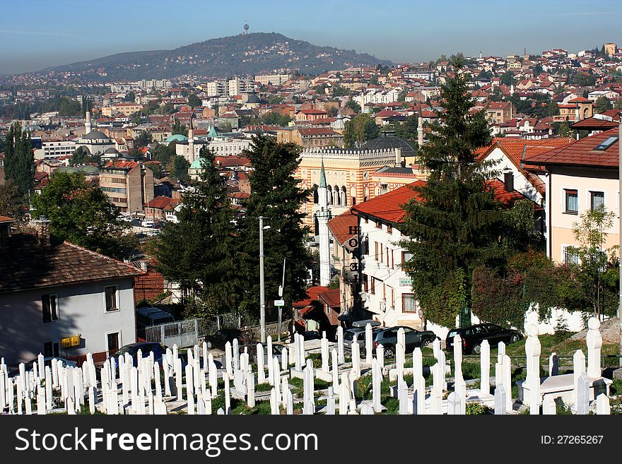 Panorama of Sarajevo old town