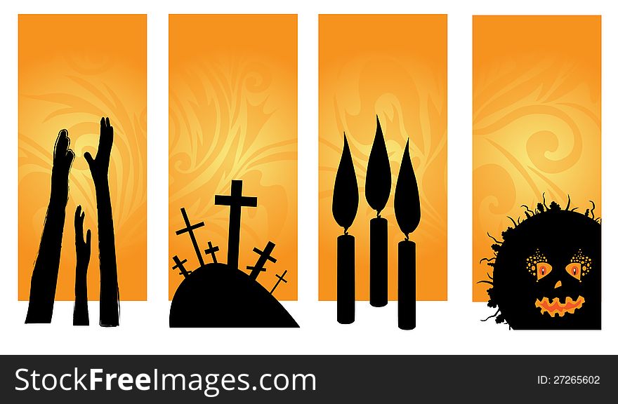 Set of 4 banners for halloween. Set of 4 banners for halloween