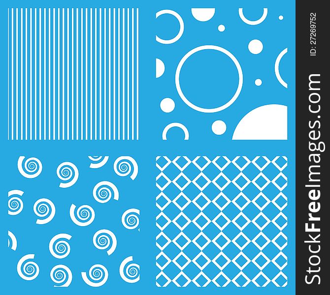 Seamless cyan blue pattern with white accents. Seamless cyan blue pattern with white accents