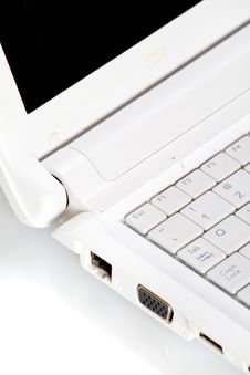 White Open Laptop With Black Screen Royalty Free Stock Photos