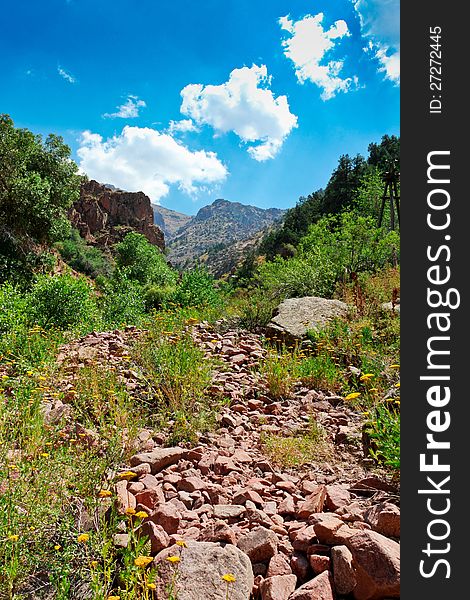 Mountains landscape in Angren, summer