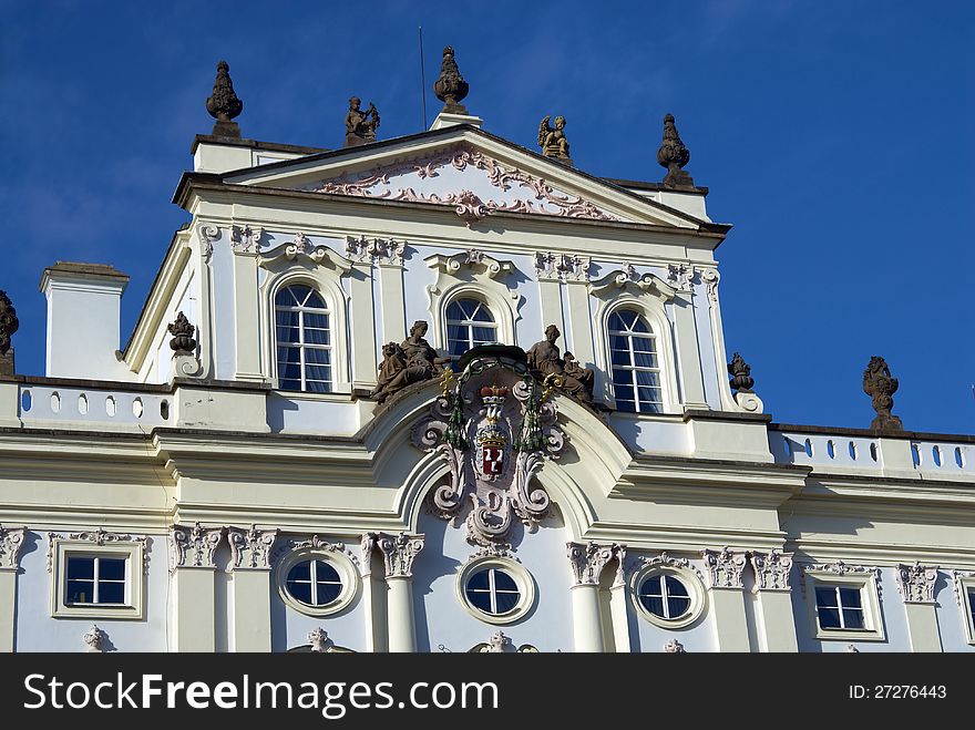 Prague castle and old sculptures