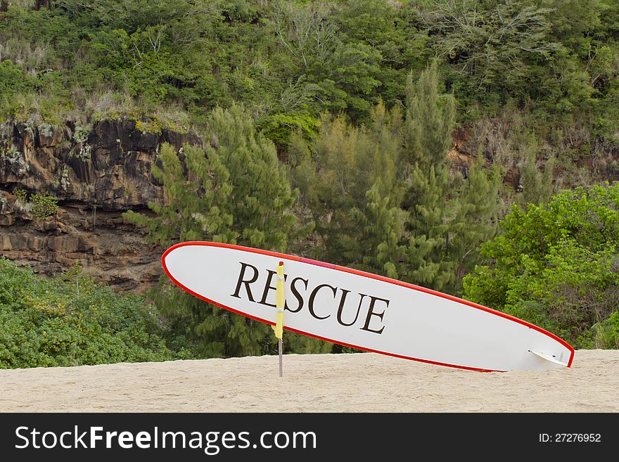 Rescue Surf Board Ready for Action. Rescue Surf Board Ready for Action