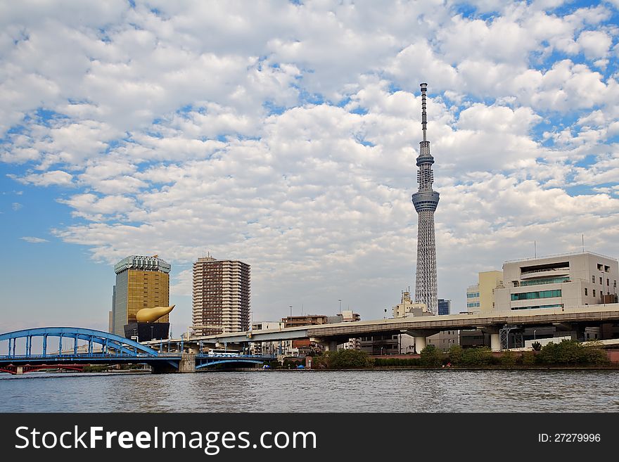 This is view of sumida river in Tokyo Japan. This is view of sumida river in Tokyo Japan