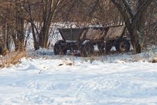 Old Cart In Snow Royalty Free Stock Photo