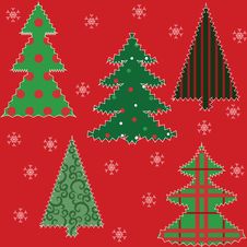 Christmas Tree Patchwork Fabric Royalty Free Stock Image Christmas Tree Patchwork Fabric Royalty Free Stock Image