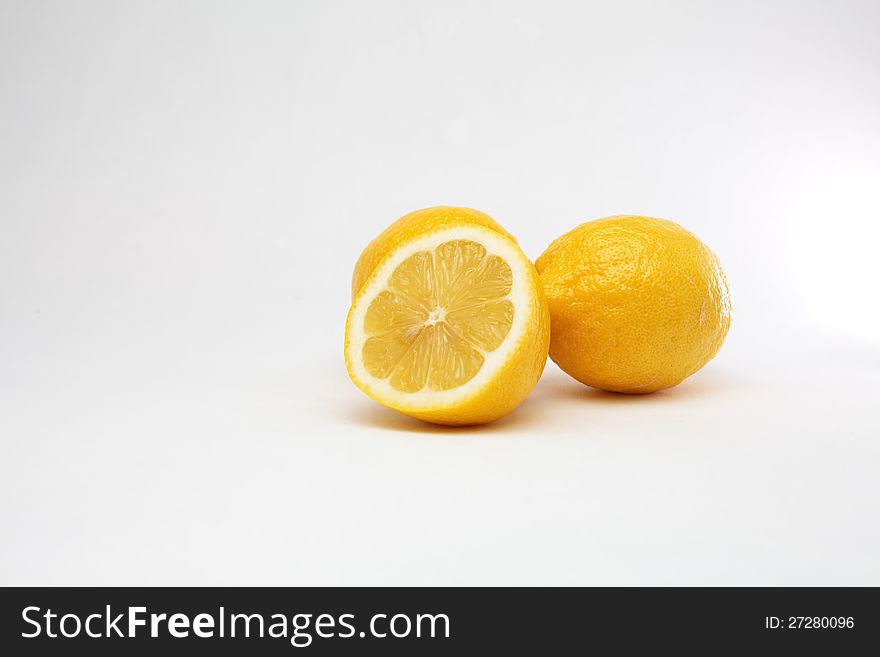 Lemon on white background