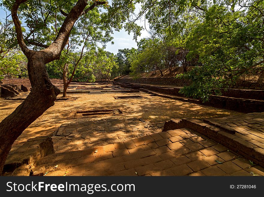 Gardens of Sigiriya Lion's rock fortress, Sri-Lanka. Gardens of Sigiriya Lion's rock fortress, Sri-Lanka